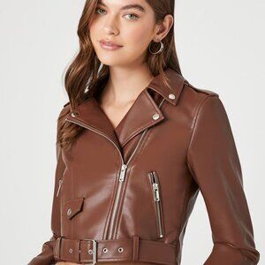 Brown Faux Leather Jacket